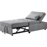 Boone Sofa Bed in Tufted Grey Fabric